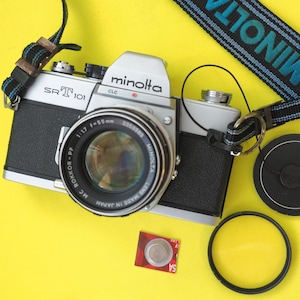 Minolta SRT 101 SRT101 35mm Film SLR Student Camera + 55mm Lens + Battery WORKING