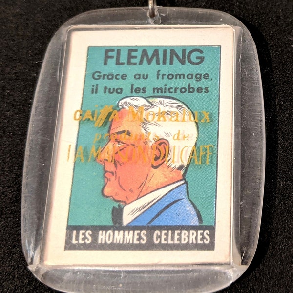 Vintage Ancien Porte Cléf Clé Les Hommes Celebres Fleming Café Mokalux