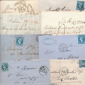 Vintage Stapel von 10 Dokumenten Briefe Altes Frankreich Napoleon verschiedenes studium