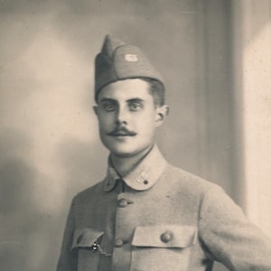 Vintage Carte Photo  Portrait Militaire 63 ème Régiment Photographie anonyme 1918