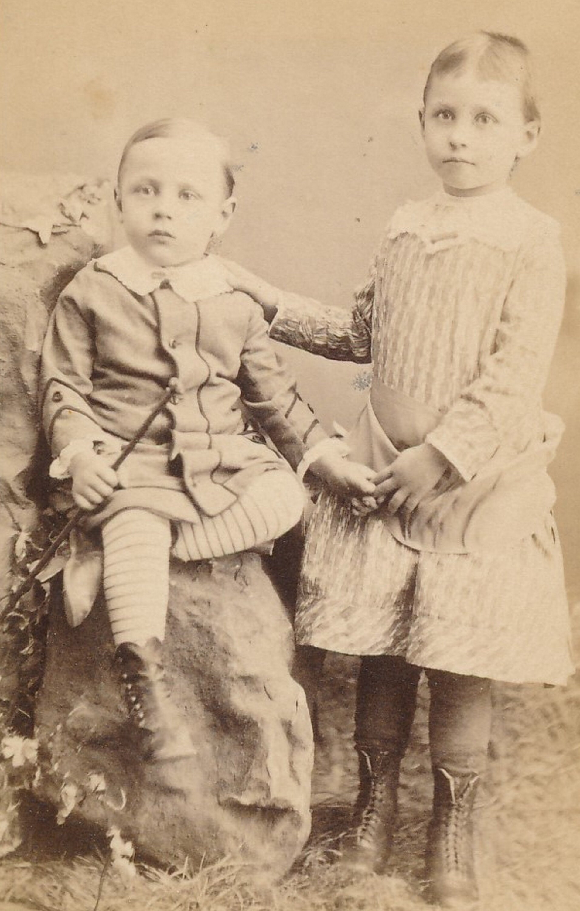 CDV New York City Business Card Portrait Children Cliché S-A-Thomas Photography