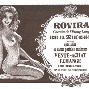 Carte Postale Nu Pin Up Érotique Erotic Sexy Rovira Postcard Nude