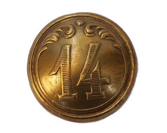 Vintage Old Military Button of the 14th Belgian Line Infantry Regiment
