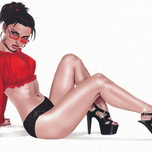 Carte Postale Nu Pin Up Érotique Erotic Sexy Illustrateur Keith Garvey Postcard Nude