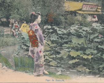 Stara pocztówka CPA Japonia Kamata Park Rok 1913 Pocztówka Japonia