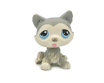 Figurine Littlest Petshop LPS Cat Grey Eyes Blue