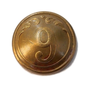 Vintage Old Military Button of the 9th Belgian Line Infantry Regiment