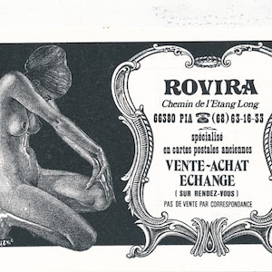Carte Postale Nu Pin Up Érotique Erotic Sexy Rovira Postcard Nude