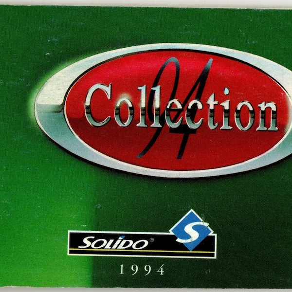 Catalogue Guide Solido 1994 Miniatures Voitures 43 Pages