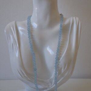 Necklace in round pearls of natural chalcedony, 50 cm, diameter of the pearls: 6.3 mm approx