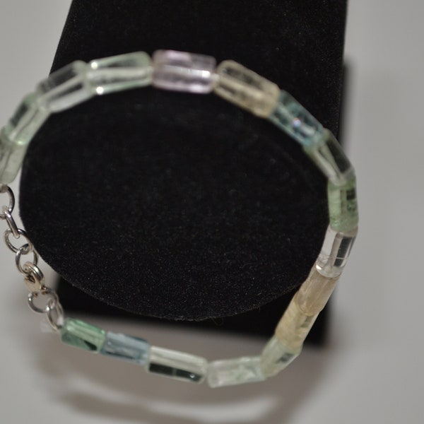 Bracelet en perles de Fluorite naturelle, 17.5 cm