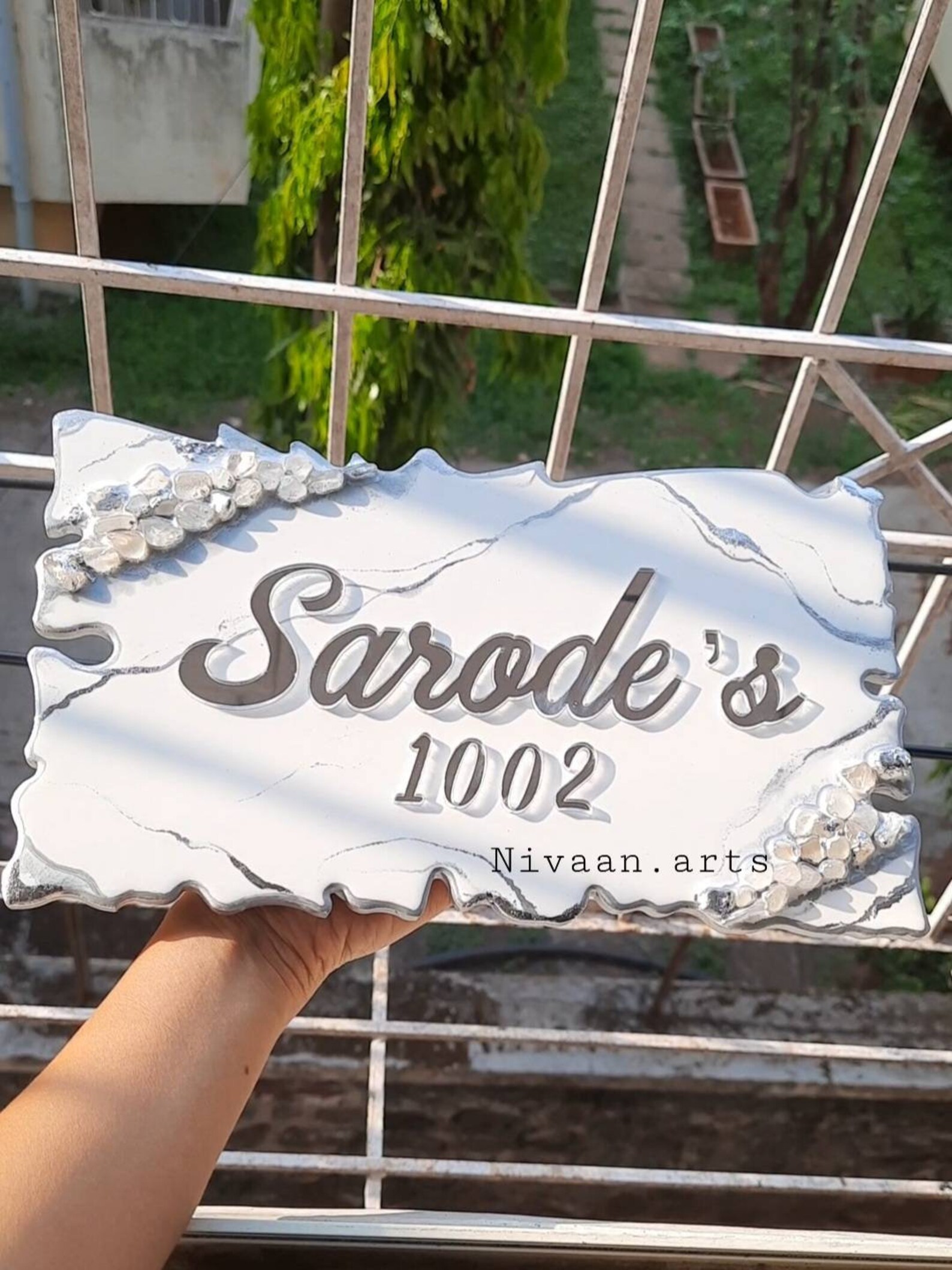 Unique and modern Resin nameplates/ doorplates black ivory Etsy