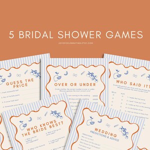 Bella | 5 Italian Themed Bridal Shower Games, Ciao Miss, That's Amore Printable Games, Wedding Predictions and Advice, Over or Under