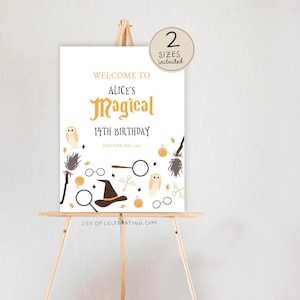 Wizard World | Themed Birthday Welcome Sign For Magical Wizard Fantasy Birthday Themed Party, Template for Welcome Sign Poster, Party Decor