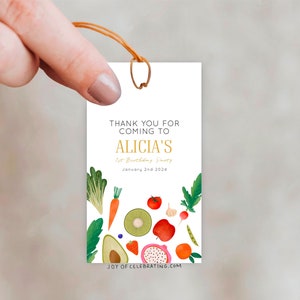 Cultivado localmente | Etiquetas de obrigado para comida de mercado, cartões, tema moderno e simples de frutas e vegetais, etiqueta de saco de presente para impressão de jardim