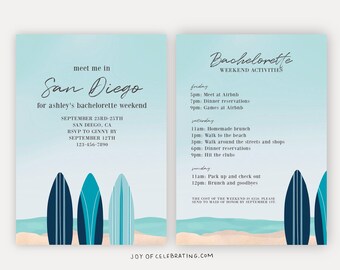 Bachelorette Itinerary Template San Diego Etsy Bachelorette Itinerary Template San Diego Etsy