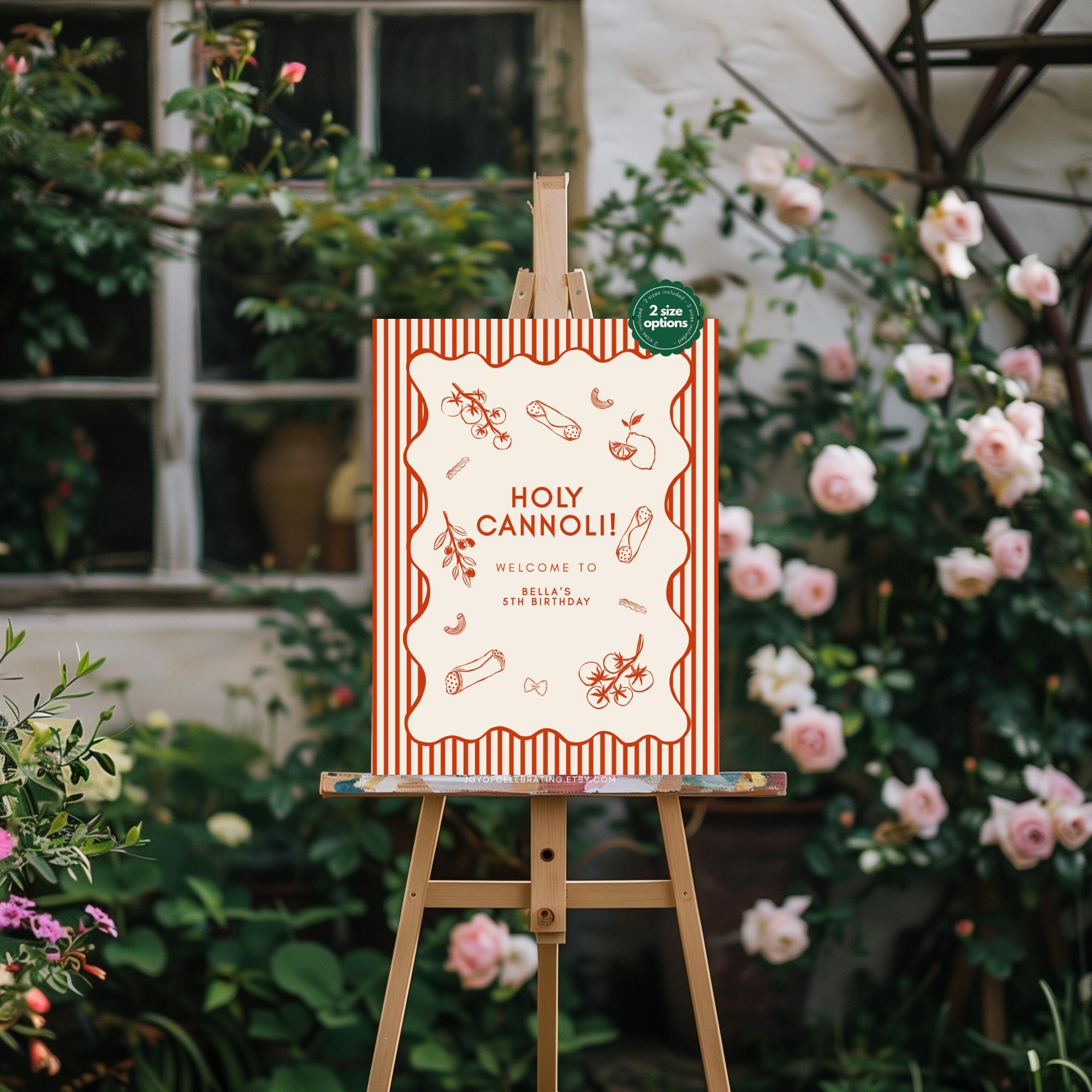 Bella | Holy Cannoli Welcome Sign Template, Fully Customizable Hand ...