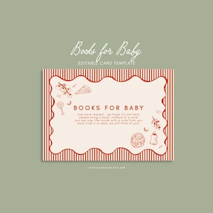 Bella | Bücher für Babys Kartenvorlage, Pizza-Babyparty, Handgezeichnete italienische Themenparty, Ciao Baby, Pizza Party