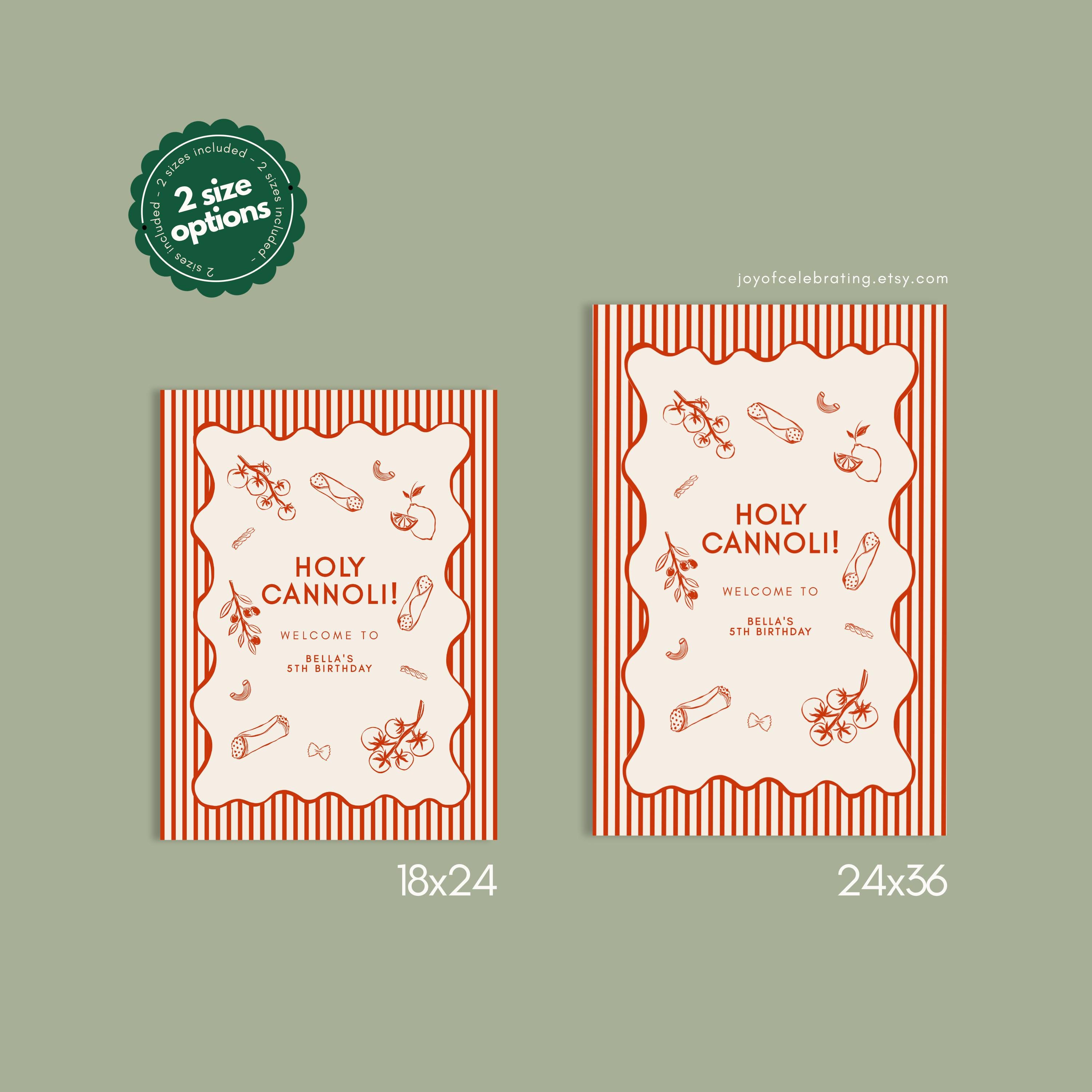 Bella | Holy Cannoli Welcome Sign Template, Fully Customizable Hand ...