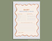 Bella | Baby Predictions and Advice Template, Ciao Baby, Striped Wavy Border Printable Games