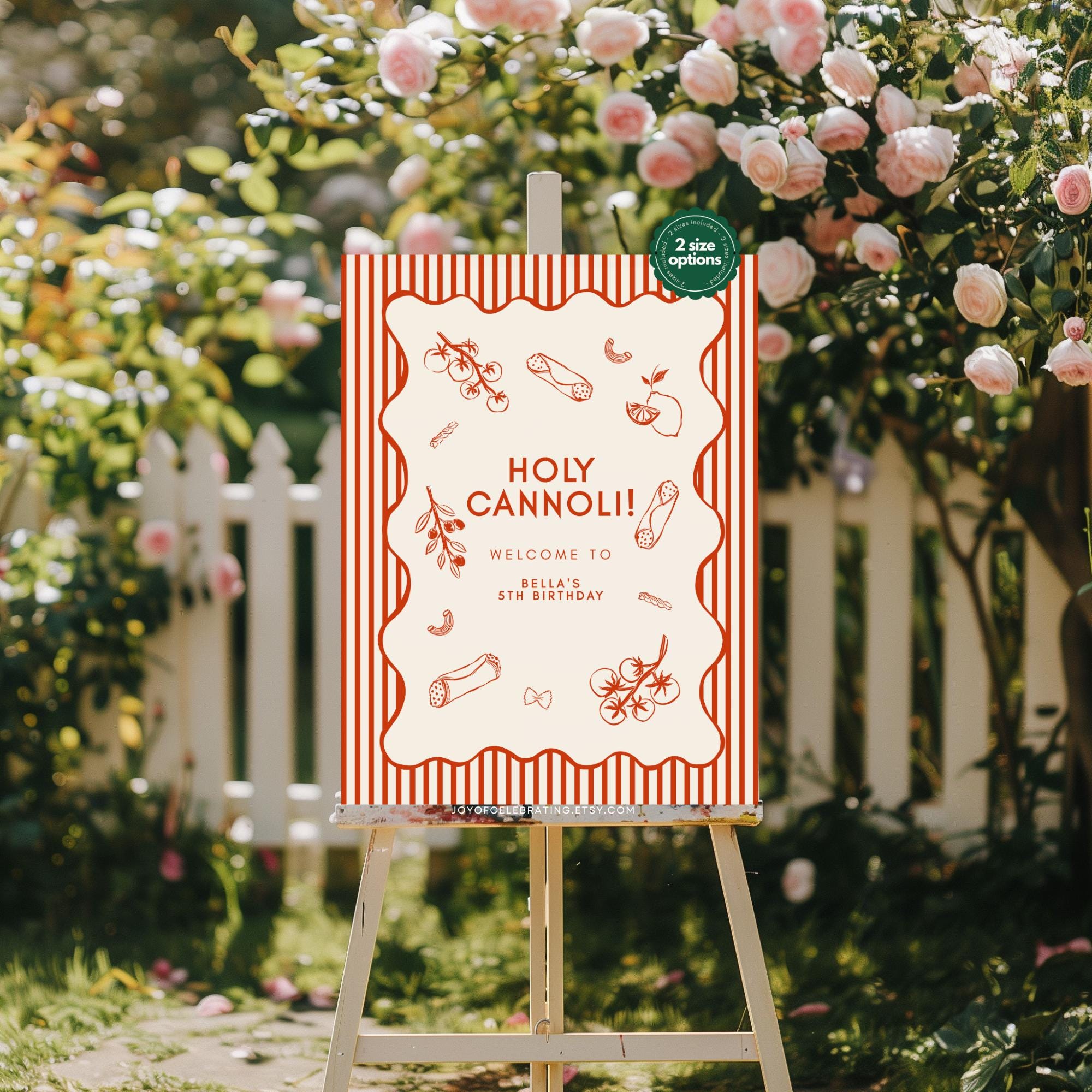 Bella | Holy Cannoli Welcome Sign Template, Fully Customizable Hand ...