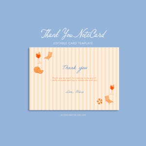 Olivia | Modèle de carte de remerciement sur le thème Spritz au bord de la piscine, rayures orange, design estival, piscine Spritz amusante colorée et thème agrumes