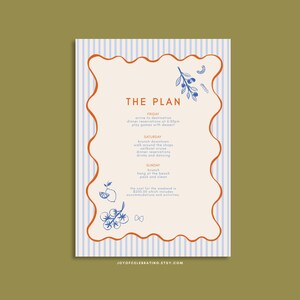 Bella | Bachelorette Itinerary Template, Fully Customizable Hand Drawn Italian Themed Bridal Party, That's Amore