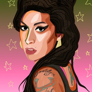 Amy Winehouse A5 original illustration art print
