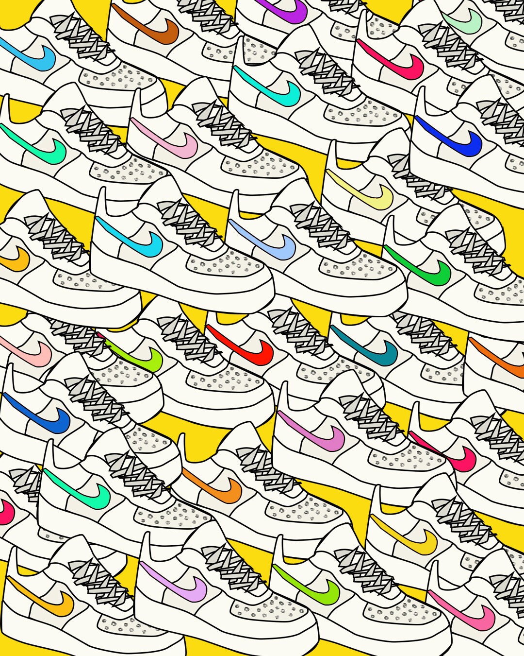 camión Glorioso colgar Nike entrenador zapato collage zapatos de colores dibujo - Etsy España