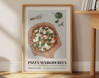 Pizza Poster | Italian Food Art | Pizza Lover Gift | Italian Pizza Print | Pizza Art Print