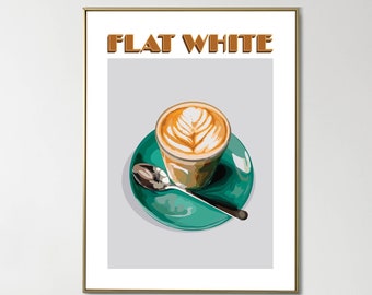 Flat White Art Print | Italian Coffee Poster