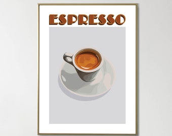 Espresso Art Print | Minimalist Coffee Bar Poster