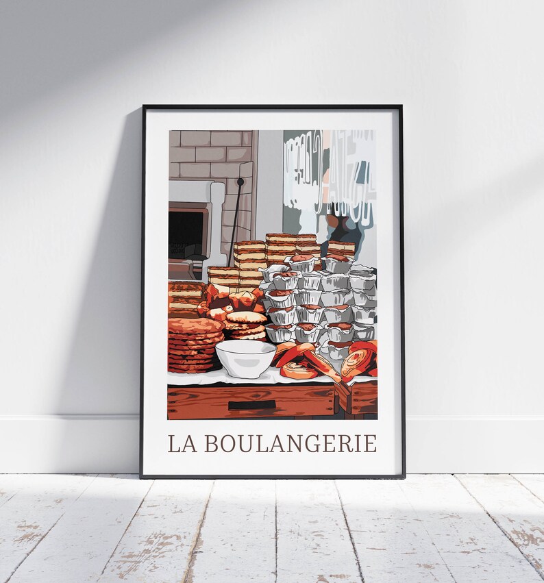 Bakery Poster French Bakery Wall Art Print Dining Room Etsy