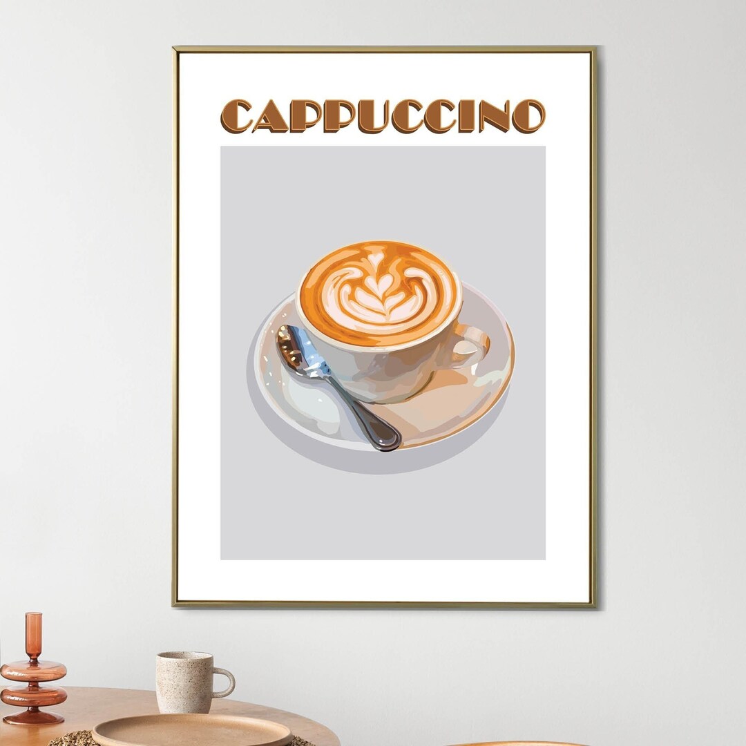 Cappuccino Print Cappuccino Poster Minimal Coffee Print Coffee Wall Art ...