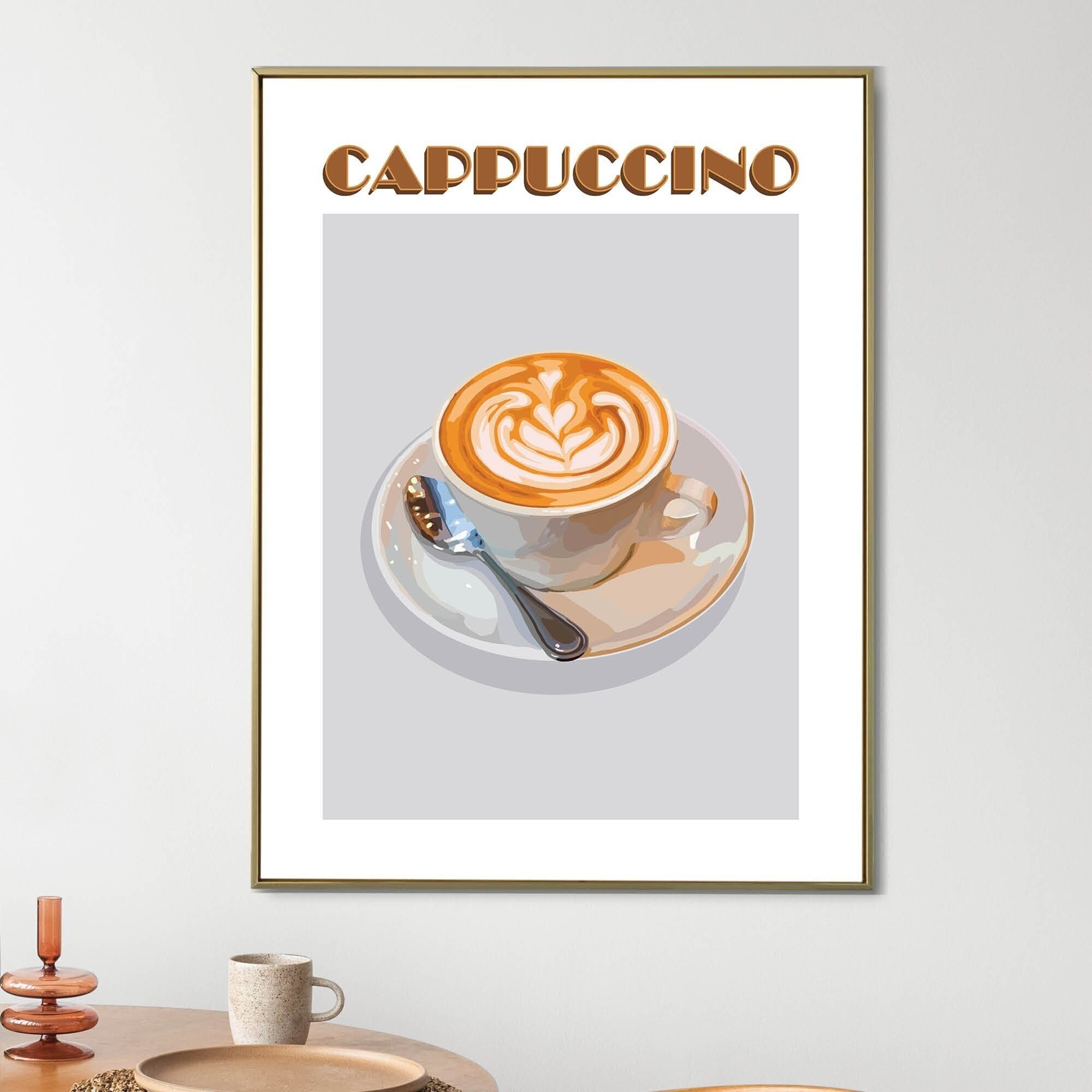 Cappuccino Print Cappuccino Poster Minimal Coffee Print Coffee Wall Art ...
