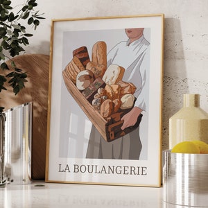 Bakery Print | Bakery Art | French Bakery | Cafe Poster | Cafe Kitchen Decor | Bakery Decor | Baker Bakery Poster