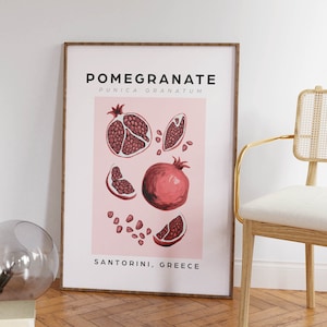 Digital Download Pomegranate Art | Pomegranate Painting | Pomegranate Print | Fruit Print Poster | Fruit Market Print