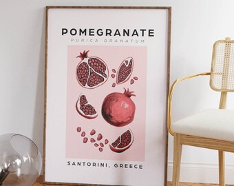 Pomegranate Art | Pomegranate Painting | Pomegranate Print | Fruit Print Poster | Fruit Market Print
