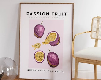 Digital Download Passion Fruit Art Print | Tropical Kitchen Decor