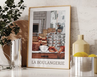 Bakery Print | Bakery Art | French Bakery | Cafe Poster | Cafe Kitchen Decor | Bakery Decor | La Boulangerie Poster