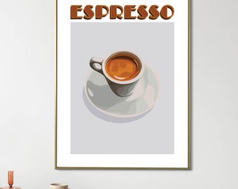 Minimal Espresso Art Print | Coffee Bar Decor (Digital Download)