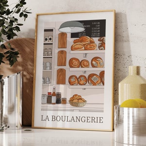 Bakery Print | Bakery Art | French Bakery | Cafe Poster | Cafe Kitchen Decor | Bakery Decor | Baker Bakery Poster