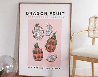 Dragon Fruit Art Print | Tropical Kitchen Poster