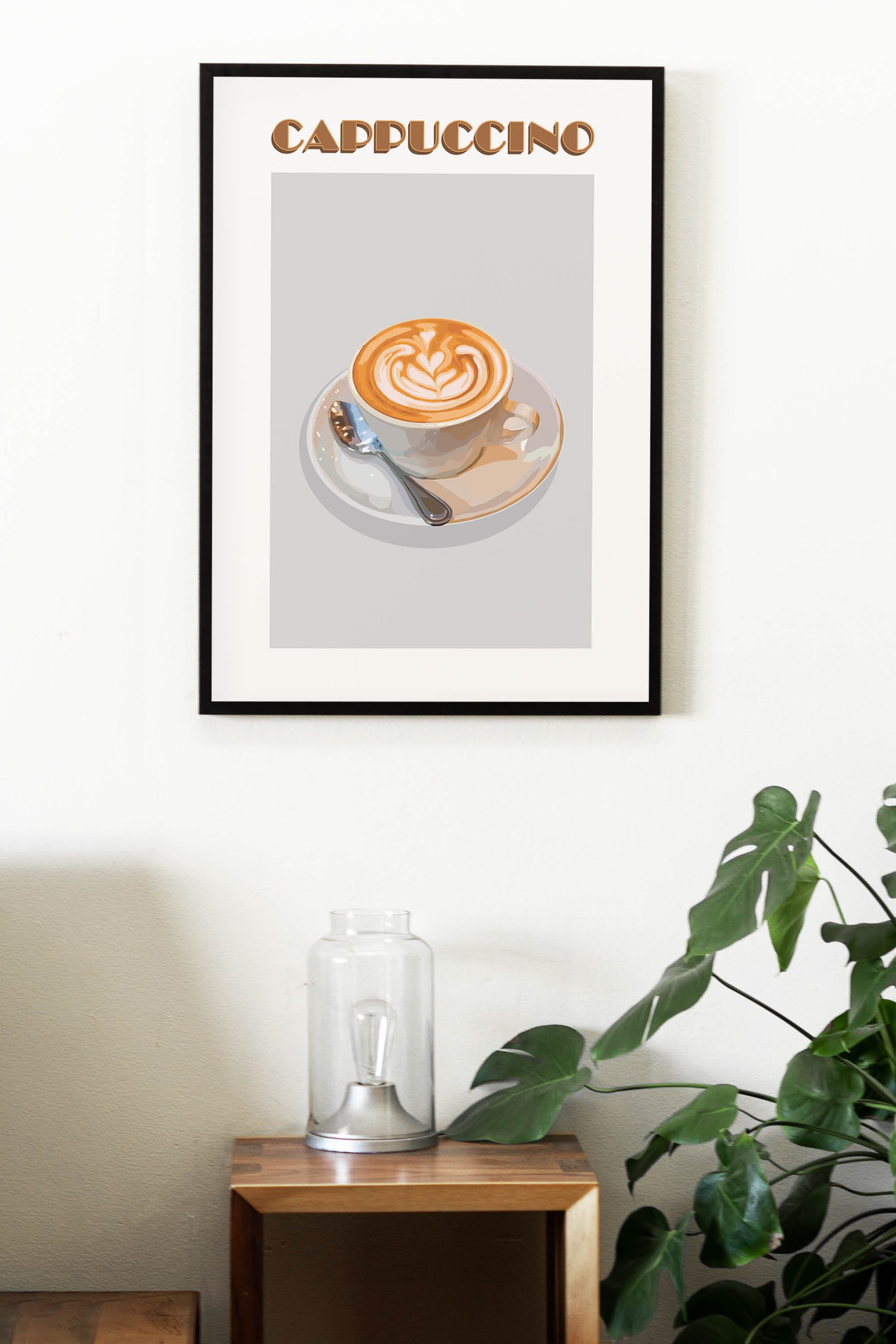 Cappuccino Print Cappuccino Poster Minimal Coffee Print Coffee Wall Art ...