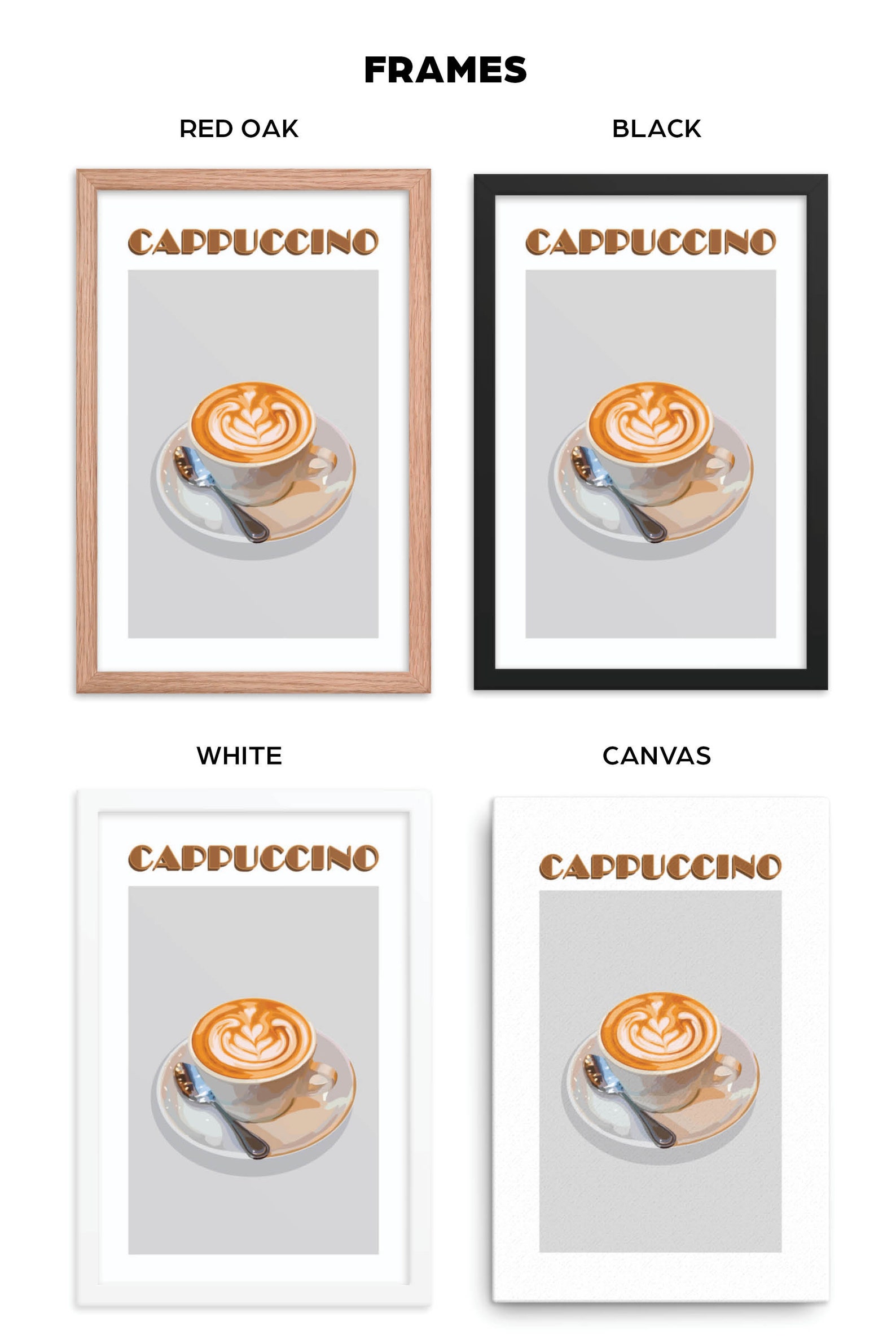 Cappuccino Print Cappuccino Poster Minimal Coffee Print Coffee Wall Art ...