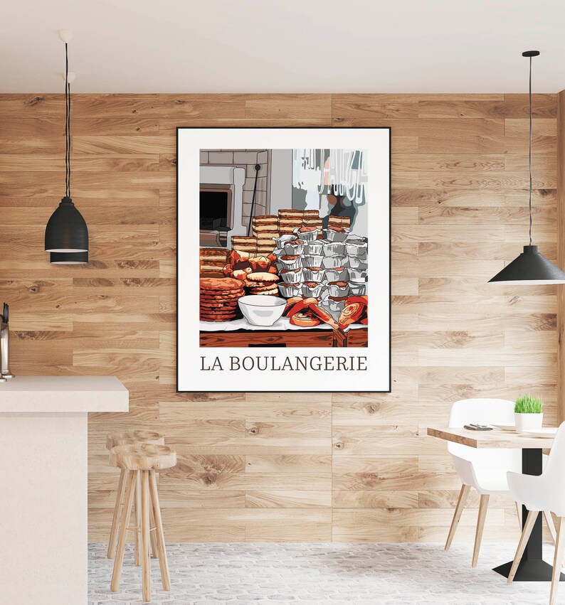 Bakery Poster French Bakery Wall Art Print Dining Room Etsy
