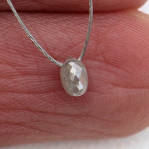 4.4x3.1mm Grey White Diamond Drop, 0.4 Ct Natural Sparkling Grey White Faceted Diamond Tear Drop, Loose Diamond Drop for Necklace - PDD791