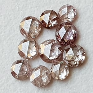 2.4mm-2.5mm Pink Rose Cut Diamond, Rare Natural Rose Cut Diamond Cabochon, Beautiful Loose Faceted Diamond, 1 Pc Rosecut Diamond For Jewelry