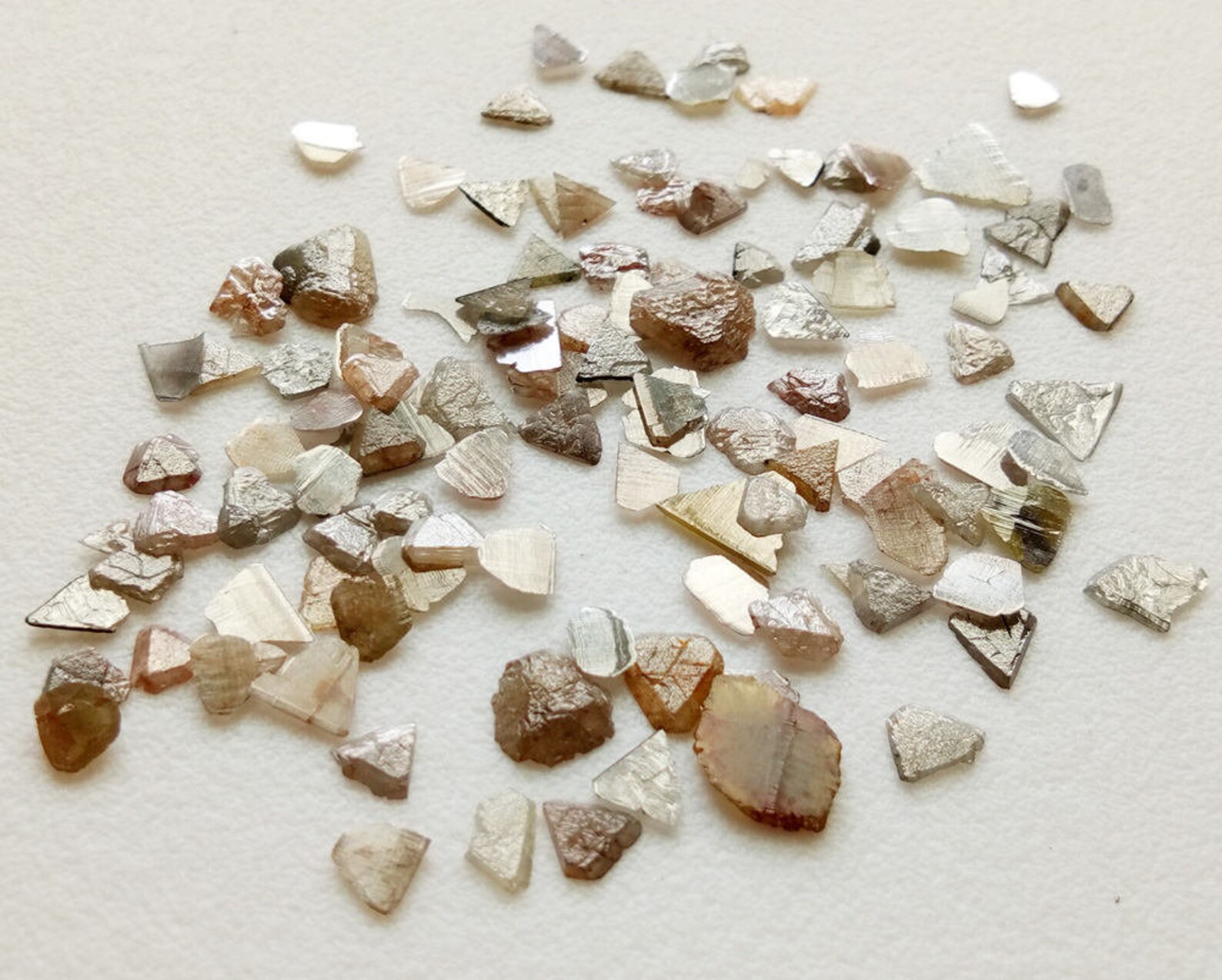 3-6mm Fancy Rough Diamond Slice, Natural Mix Brown & Grey Raw Diamond ...