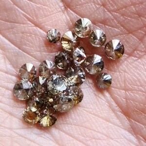 3-4mm Cognac Solitaire Diamonds Brown Polished Full Cut Round Melee Diamond Brilliant Cut For Jewelry (5Pc To 10Pc)